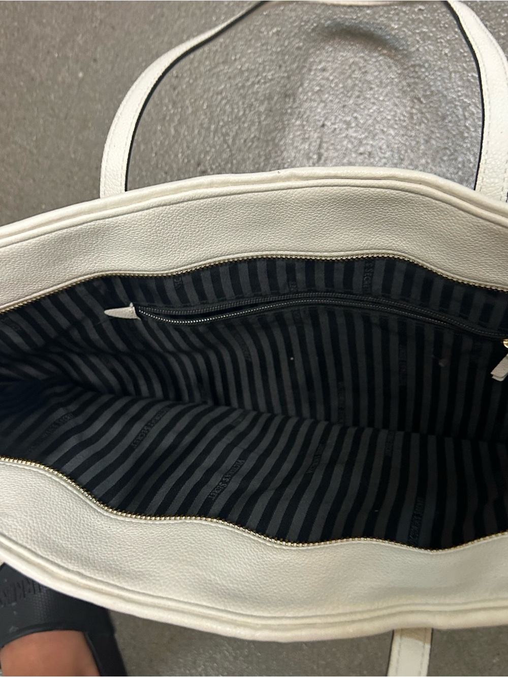 Woven Cream Tote Bag with Double Handles - Picture 4 of 5